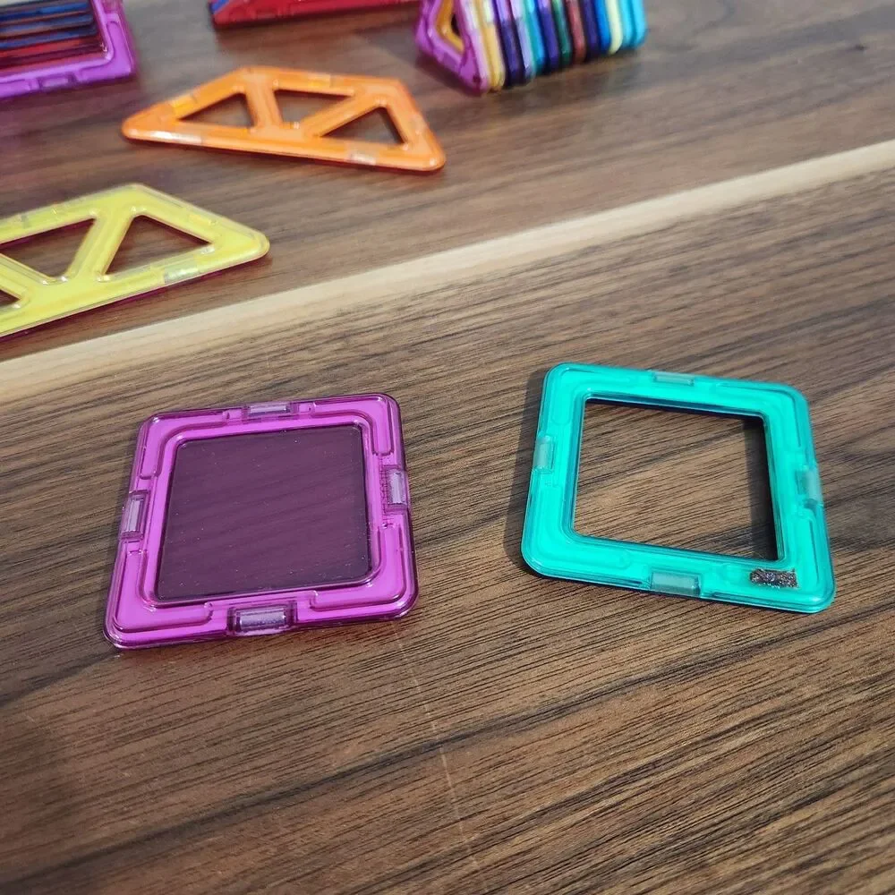 Magformers Magnetic Building Tiles Blocks Lot of 45 Assorted Colors and Shapes - Picture 2 of 3